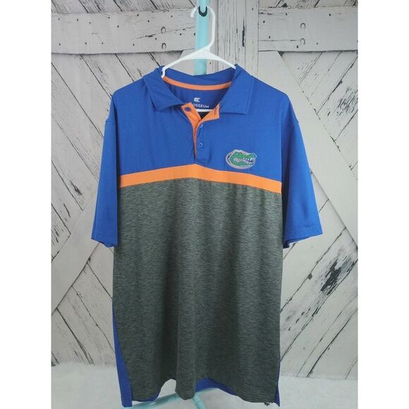 Florida Gators UF Coliseum Brand  Blue Orange Polo Mens Size Large - Picture 1 of 6